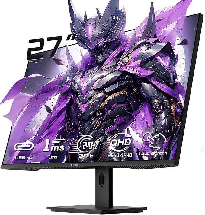 27 Inch Touch Screen Monitor 2K 240Hz QHD 2560x1440 IPS Computer Monitor by Pisichen