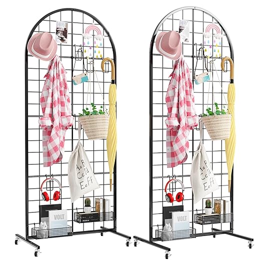 Asee'm Grid Wall Panels Display Stand 2' x 5.2' FT Black Movable Wire Grid Wall by Aseem