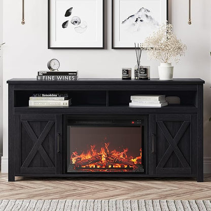 BELLEZE 58" Farmhouse Fireplace TV Stand - Image 2