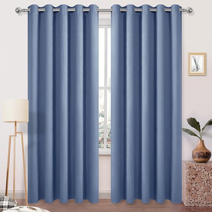 DWCN Blackout Curtains 84 Inches Long, Room Drakening Drapes by DWCN