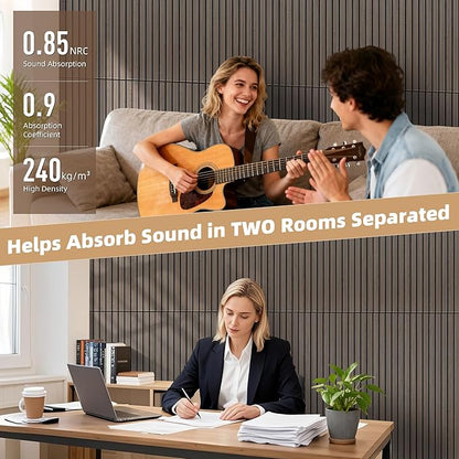 TO-TH Wood-Look Acoustic Wall Panels, 10 Pack 47.2” x 23.6” Sound Panels - Image 4