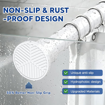 BSLXLSX Tension Curtain Rod 28-48 Inch,No Drill,1" Diameter,White | Adjustable‑Length, Firmly Fixed, No Slip,For Windows, Bathrooms, Hallways and Room Division,Also Works As Shower Curtain Rod
