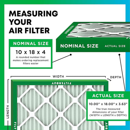 Filterbuy 10x18x4 Air Filter MERV 8 Essential Dust & Allergy Defense, - Image 2