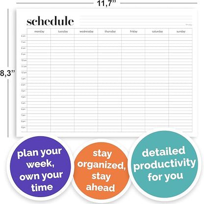 Weekly Schedule Pad, Tear Off Undated Weekly Planner Notepad, A4 Size, Premium - Image 6