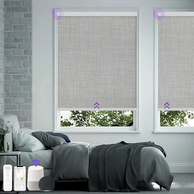 Astomi Motorized Roller Shades for Windows, Smart Blinds, Voice Control by Astomi