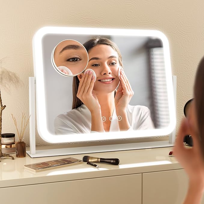 FENNIO Vanity Mirror with Lights 17''x13'' Makeup Mirror with Lights, Vanity - Image 5