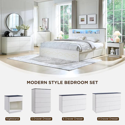 JXQTLINGMU 9 Drawer Dresser for Bedroom, Chest of Drawers TV Stand for Living - Image 5