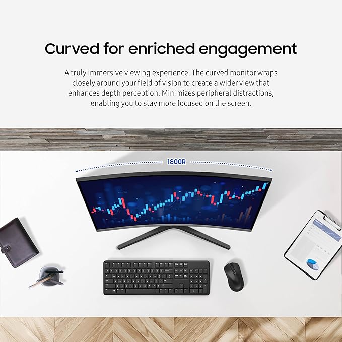 Samsung 27-inch S3 FHD 100Hz Curved Monitor, Game Mode, Eye Saver Mode - Image 4