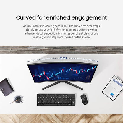 Samsung 27-inch S3 FHD 100Hz Curved Monitor, Game Mode, Eye Saver Mode - Image 4