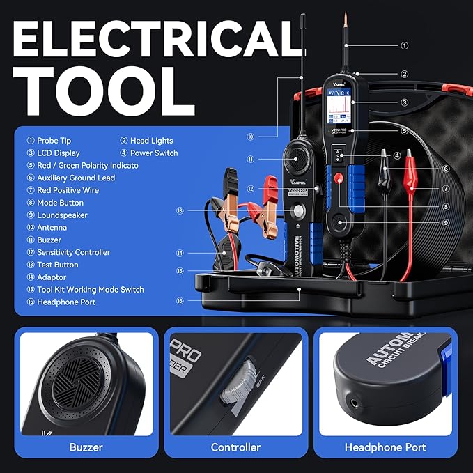 VDIAGTOOL V200 Pro Automotive Power Circuit Probe Tester Breaker Finder Tool - Image 7