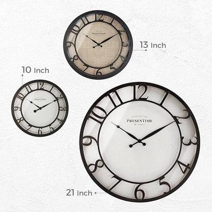 Presentime & Co 10" Farmhouse Series Wall Clock, Vintage Style, Retro Clock - Image 6