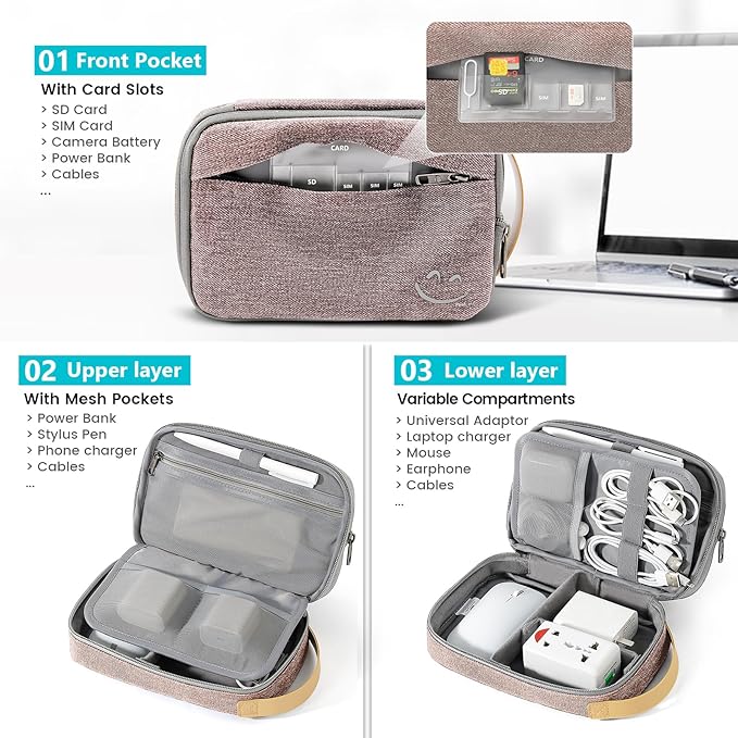 Travelkin Travel Electronic Cord Organizer Travel Case, Travel Cable Organizer - Image 7
