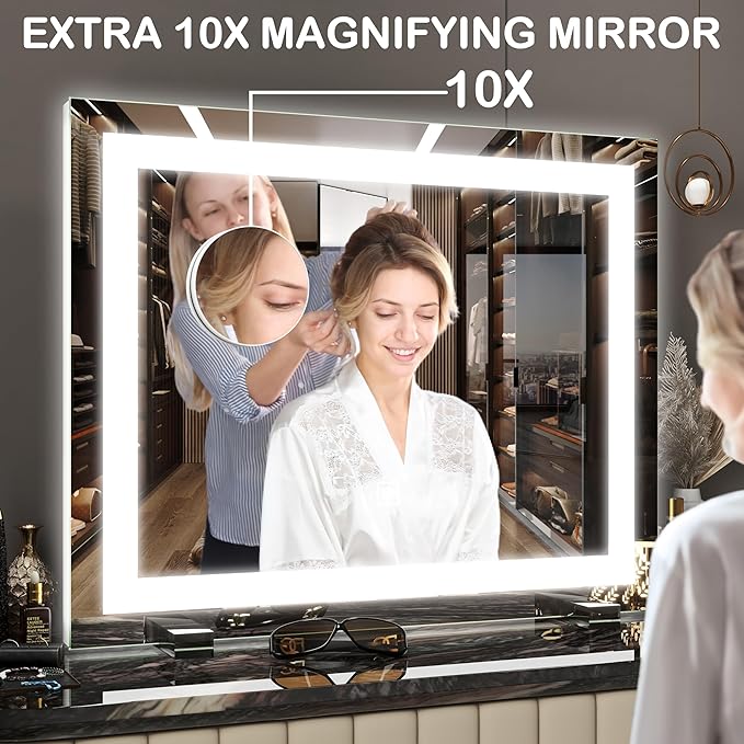 FENNIO Vanity Mirror with Lights，20"x23" Lighted Makeup Mirror, Large Makeup - Image 7