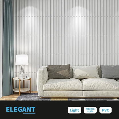 Art3d Slat Wall Panel, 3D Fluted Textured Panel 12-Tile 19.7 x 19.7in. - Image 2