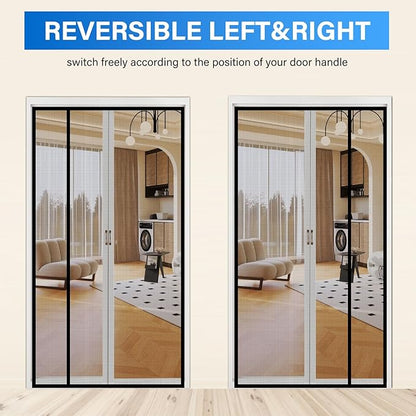 Magnetic Screen Door Mesh Left Right Side Opening Upgraded PET Material Mesh - Image 7