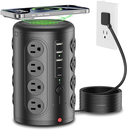 Power Strip Tower Surge Protector, TenTrend 16 Outlets and 5 USB Ports by TenTrend