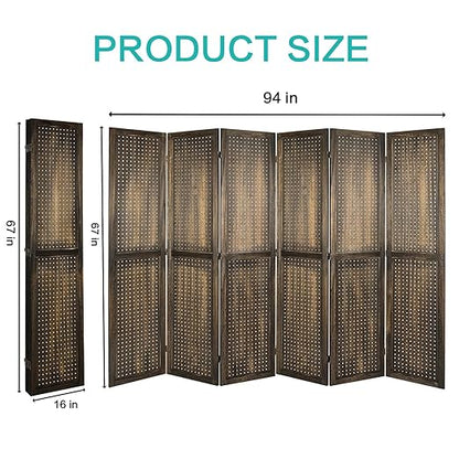Babion 6 Panel Pegboard Display, Peg Board Room Divider Freestanding Folding - Image 6