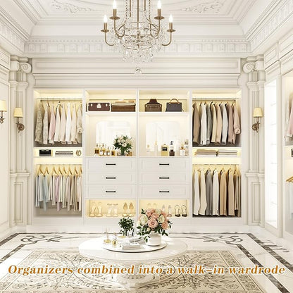 Unikito Closet System with Drawers, 100” Wood Closet Organizer with Hanging - Image 6