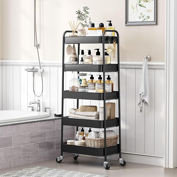 TOOLF 5-Tier Metal Rolling Cart - Image 5