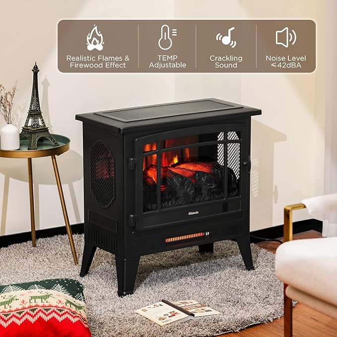 TURBRO Suburbs 25" WiFi Electric Fireplace Infrared Heater - Image 3