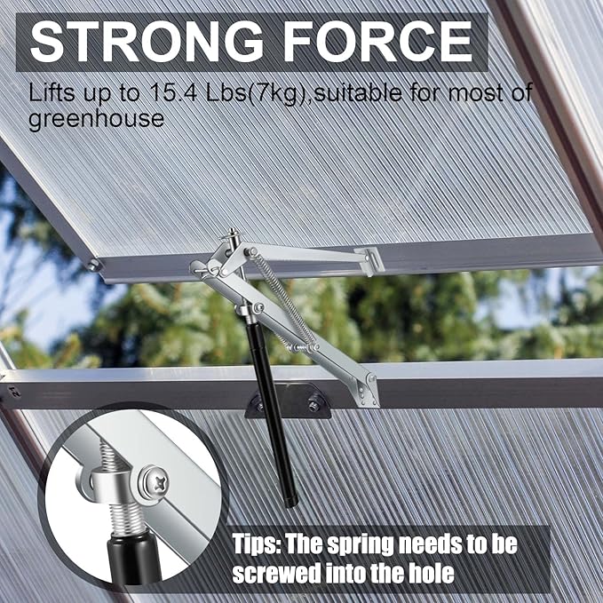 Amylove 2 Pcs Dual Spring Automatic Roof Vent Opener Greenhouse Accessories - Image 4
