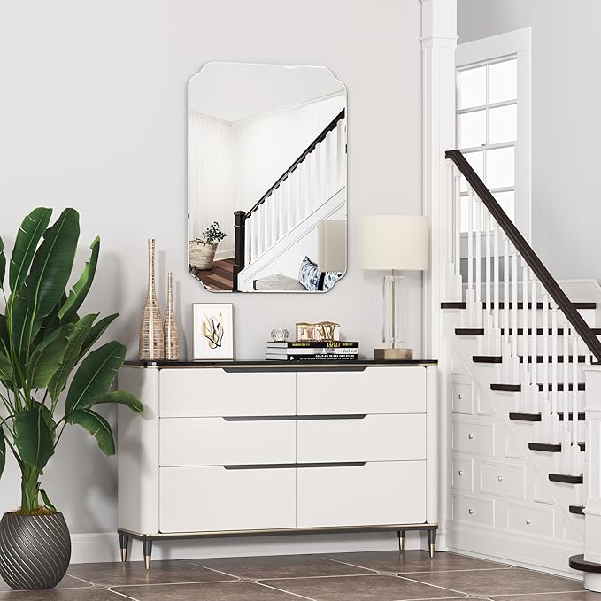 Bathroom Mirrors for Over Sink, Frameless Mirrors for Wall, 24x32 Inch Beveled - Image 2