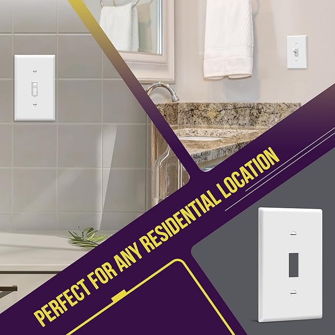 ENERLITES Light Switch Cover Plate, Toggle Wall Plate Cover, Size 1-Gang 4.50" - Image 4