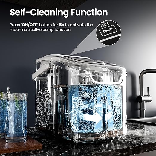 Antarctic Star Pro-Grade Countertop Ice Maker, 8 Cubes in 6 Mins, Self-Cleaning - Image 4