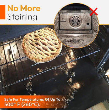 2 Pack Large Thick Heavy Duty Non Stick Teflon Oven Liners Mat, - Image 5