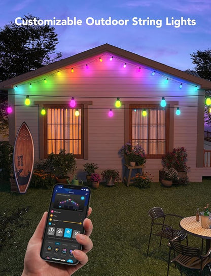 Govee Smart Outdoor String Lights H7015, 48ft RGBIC Outdoor Lights - Image 8