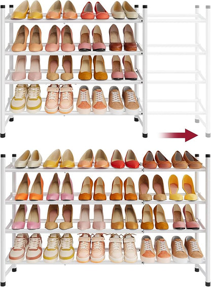 Tajsoon Expandable Shoe Rack for Closet 4 Tier, 29“-41“Adjustable & Stackable by Tajsoon