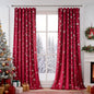 FMFUNCTEX Snowflake Red Christmas Velvet Blackout Curtains by Fmfunctex