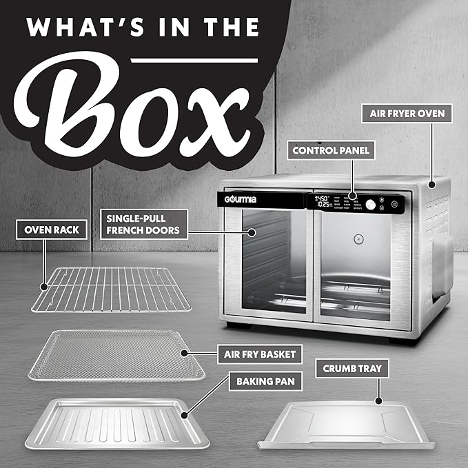 Gourmia French Door Air Fryer Oven - 37 Qt Large Capacity Convection Toaster - Image 4