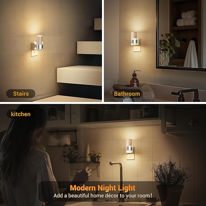 JandCase Night Light, Night Lights Plug into Wall, 3000K Warm White LED - Image 6