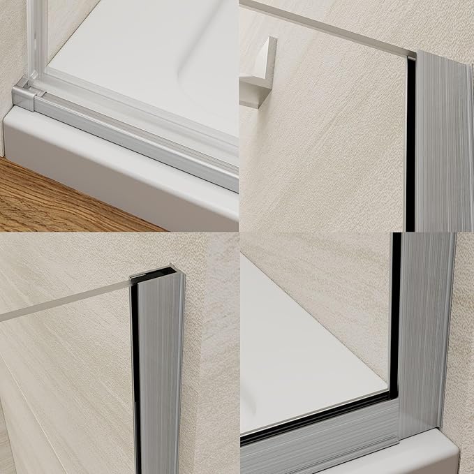 Pivot Swing Shower Door, Adjustable Width 58.9-60" W x 74" H Semi-Frameless - Image 8
