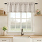 Valance for Windows, Light Filtering Faux Linen Textured Small Short Valance Kitchen Curtain, Dual Rod Pocket Top Short Window Curtain for Bathroom Basement Farmhouse, 60Wx14L Inch, Linen Color
