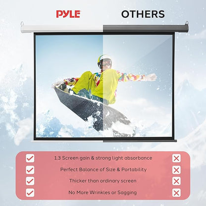 Pyle 72" Portable Motorized Matte White Projector Screen - Image 7