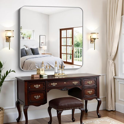 FORBATH 42x42 Inch Silver Bathroom Mirror - Image 4
