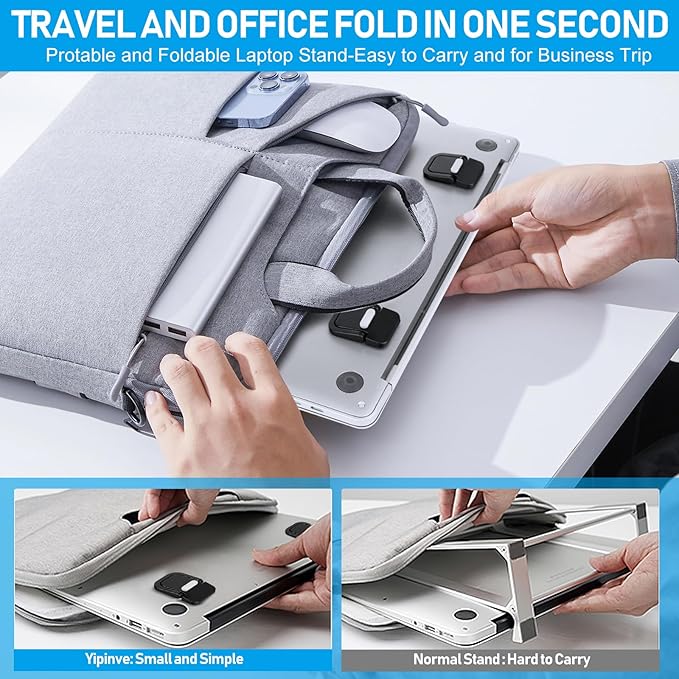 Mini Laptop Stand, Portable Laptop Stand, Foldable & Lightweight Ergonomic Riser - Image 3