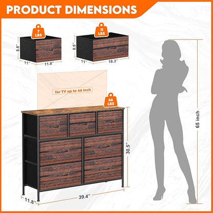 Dresser for Bedroom with 7 Drawers, Chest of Drawers, Storage Drawers Organizer - Image 3