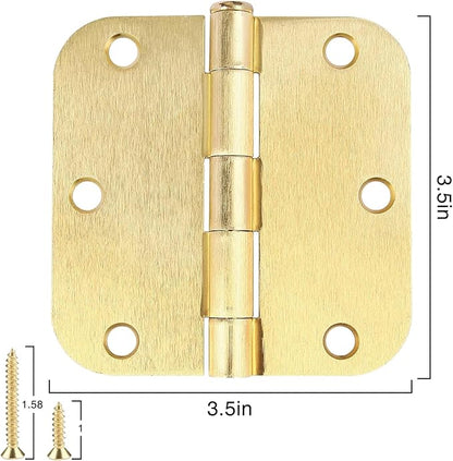 12 Pack Interior Door Hinges Brushed Brass 3.5 inch X 3-1/2" 5/8 Radius - Image 4