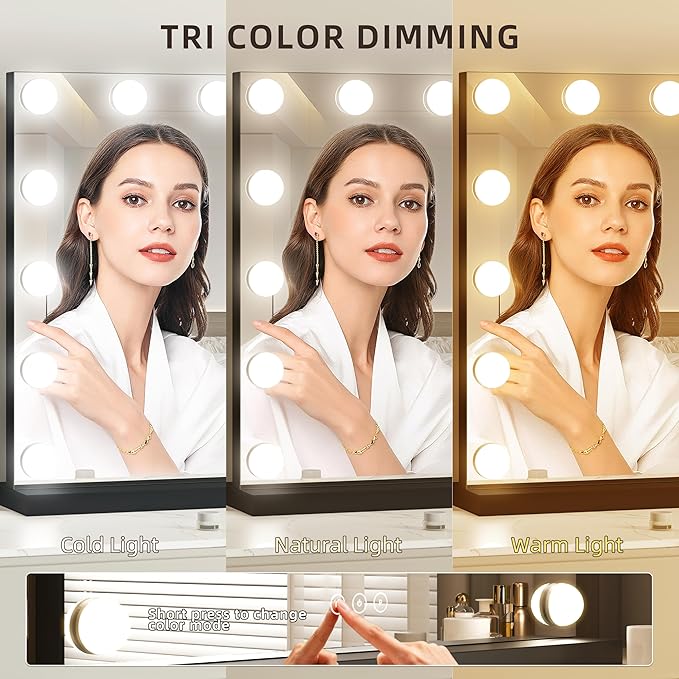 Vanity Mirror with Lights Lighted Makeup Mirror with Dimmable LED Bulbs - Image 3