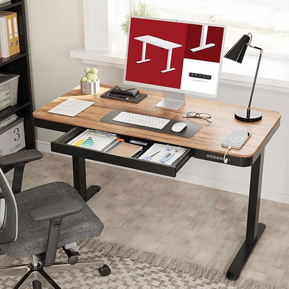 Standing Desk with Drawer, Electric Height Adjustable Home Office Desk with - Image 2