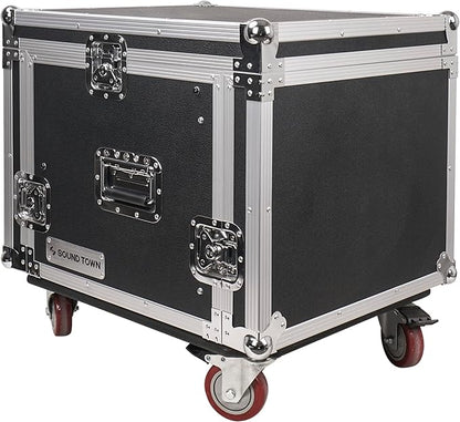 Sound Town Enhanced Thickness 1/2” Plywood 8U Audio Rack/Road ATA Case - Image 4