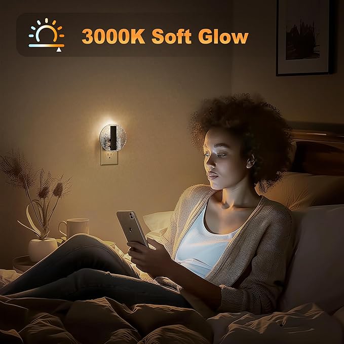JandCase Night Light, LED Night Lights Plug into Wall, 3000K Warm White - Image 4