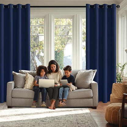 JIUZHEN Navy Blue Blackout Curtains - Image 3