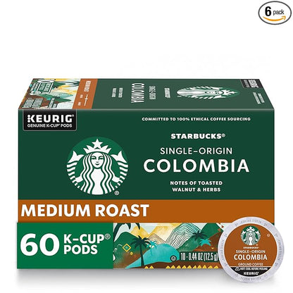 Starbucks K-Cup Coffee Pods, Medium Roast Coffee, 100% Arabica, 6 boxes by StarbucksbyNespresso