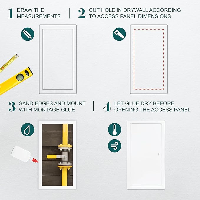 10" x 20" White Metal Access Panel. Service Shaft Door Panel. Plumbing - Image 3
