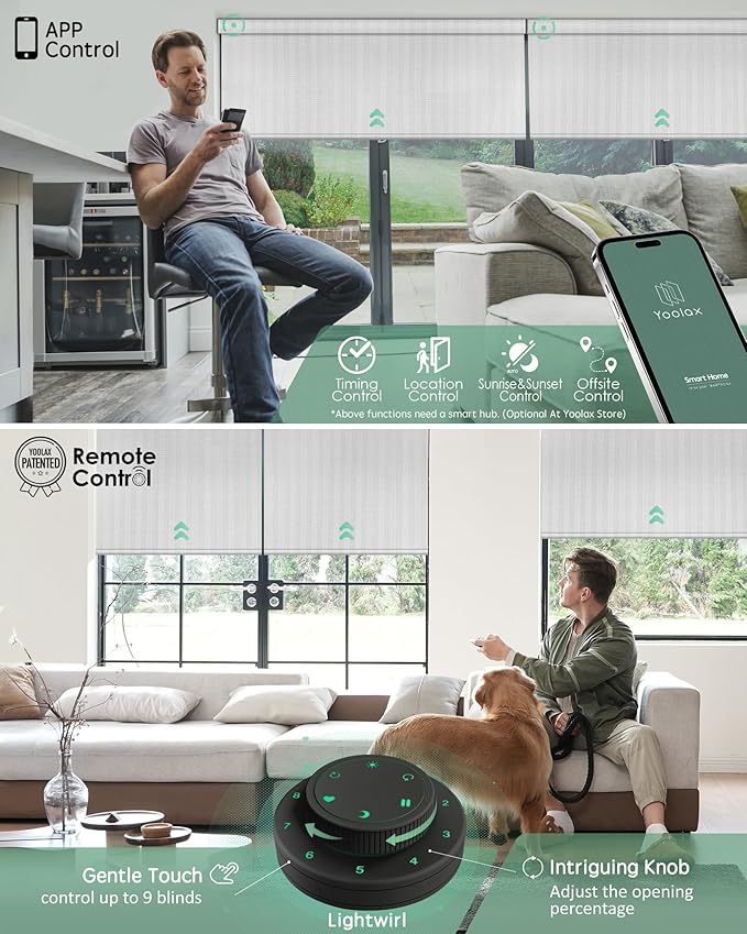 Yoolax Motorized Blinds with Remote, Smart Blinds - Image 3