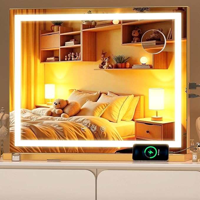 Vanity Mirror with Lights, Dimmable 3 Modes, Memory Function, Smart Touch by BatusoMirrors
